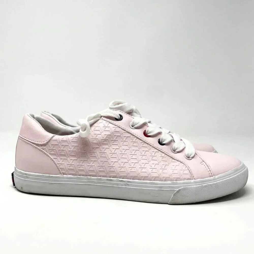 Tommy Hilfiger Vegan Leather Sneakers Trainers Shoes Light Pink Size 9
